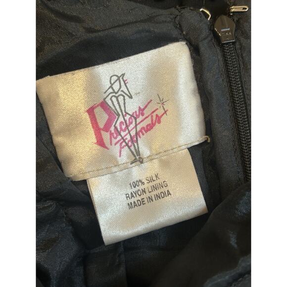 100% Silk Beaded Formal Halter Dress Size XS Statement Dress Glam Luxe - Picture 7 of 14